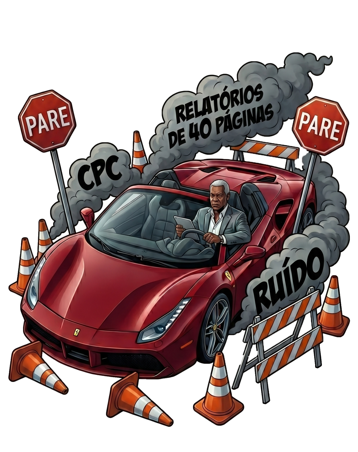 Ferrari no engarrafamento de processos